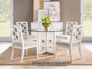 Desain Meja Makan Minimalis Terbaru Model Bundar HD-0276