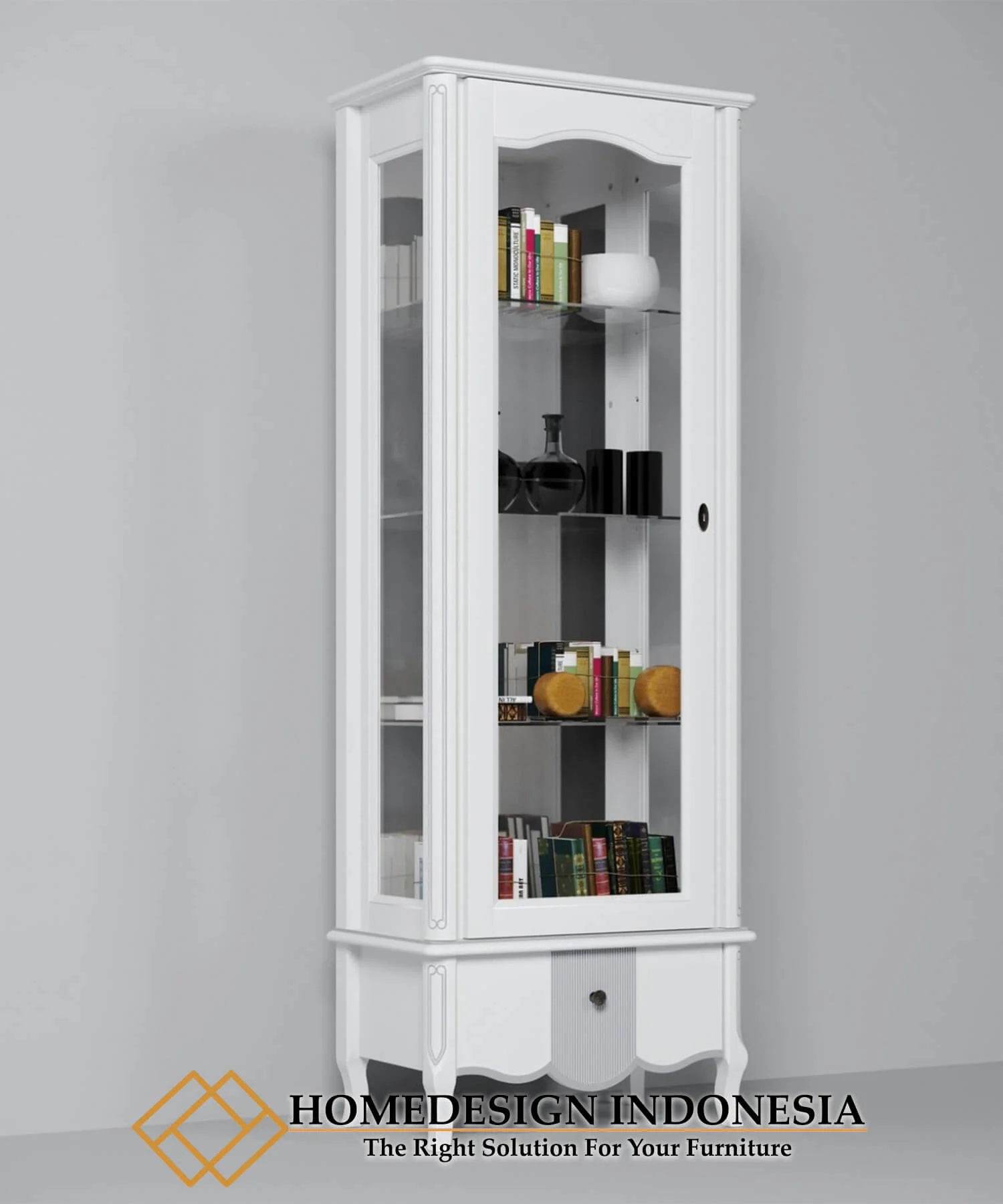 Lemari Hias Kaca Minimalis Elegant Style Varian Color HD-0062