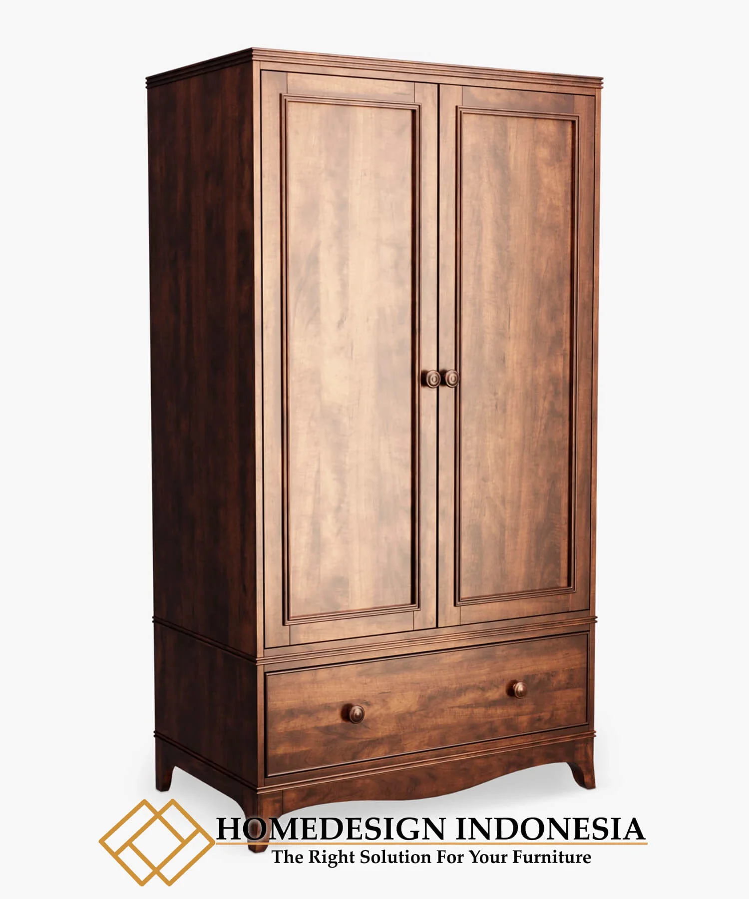 Lemari Pakaian Jati Minimalis Great Natural Wood Color HD-0060