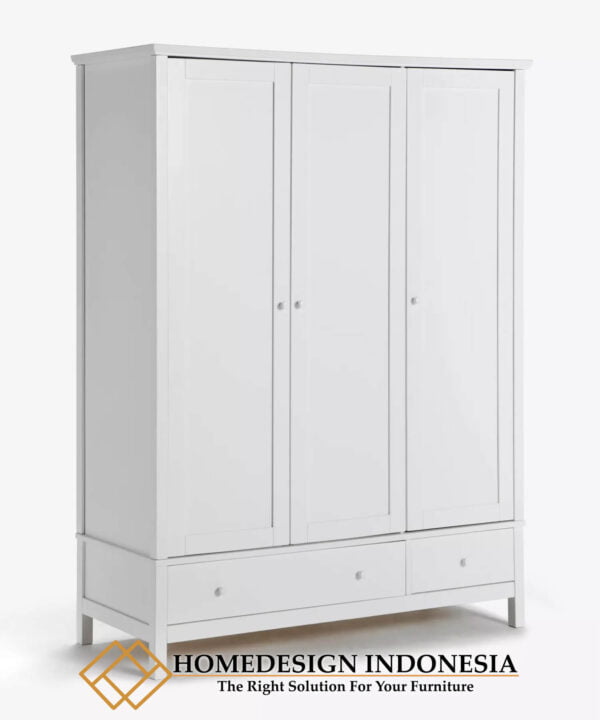 Lemari Pakaian Minimalis Modern Putih Duco With Drawer HD-0057