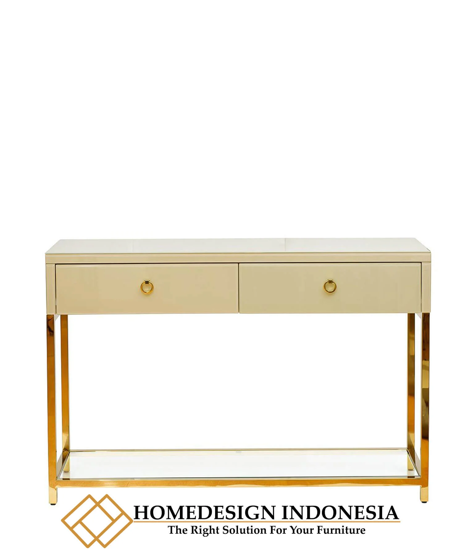 Meja Konsul Minimalis Golden Glossy Stainless Elegant Style HD-0072