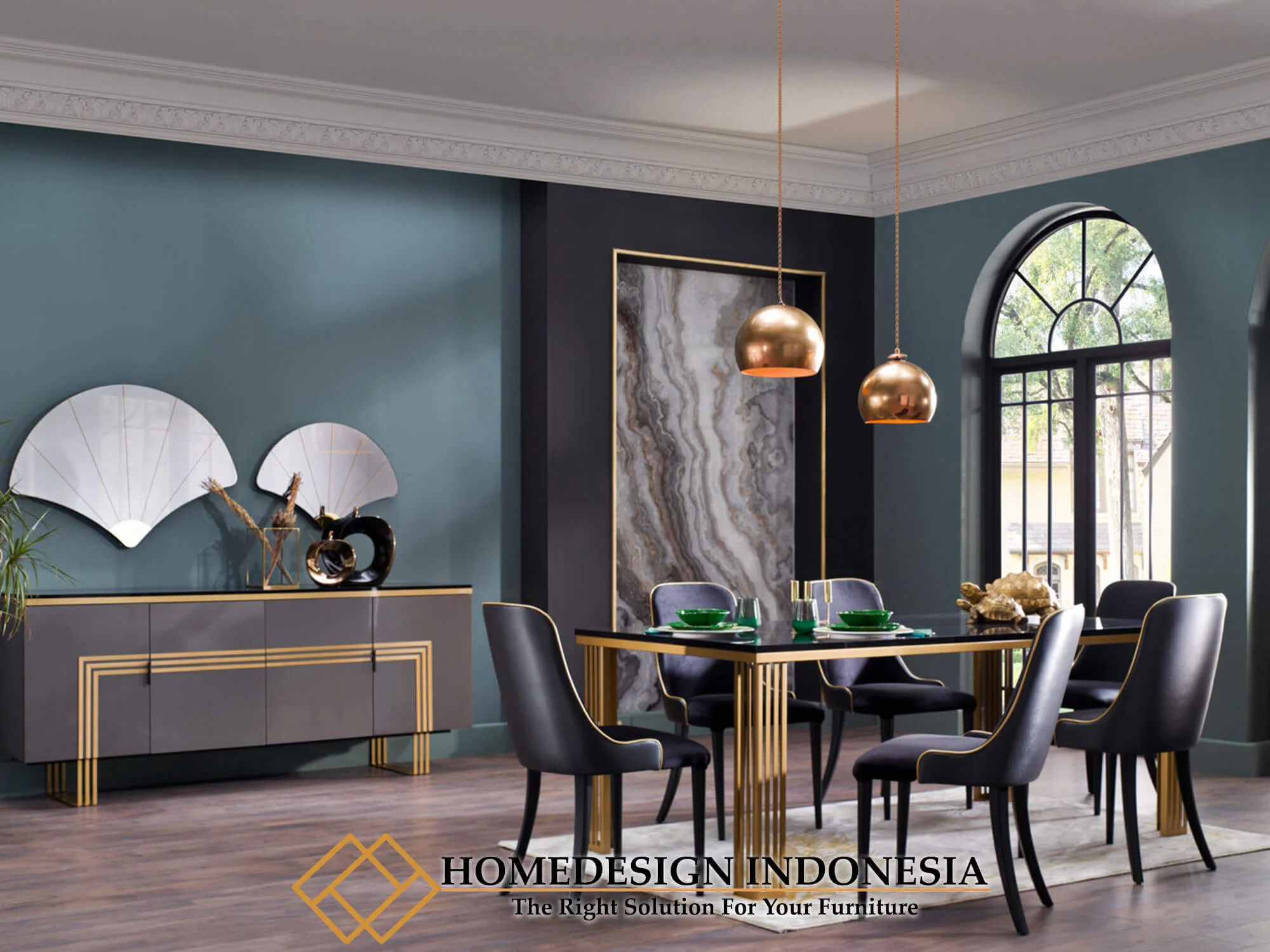 Meja Makan Modern Stainless Minimalis Golden Color HD-0044
