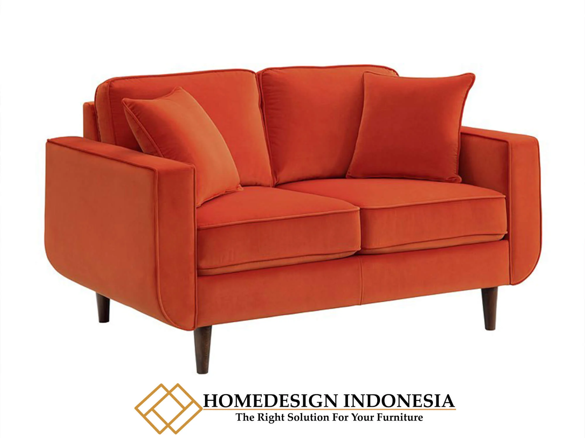 Set Sofa Tamu Minimalis New Salamander Orange Fabric HD-0241.2