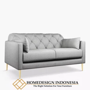 Sofa Minimalis Jati Modern Desain Elegant Grey Fabric HD-0120