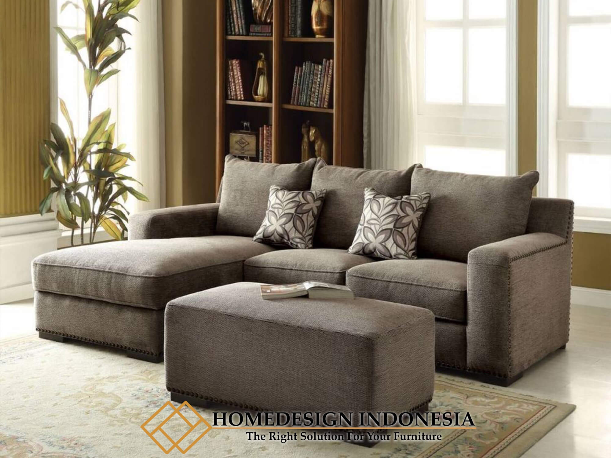 Sofa Sudut Minimalis Ivana Full Fabric Upholstery HD-0237