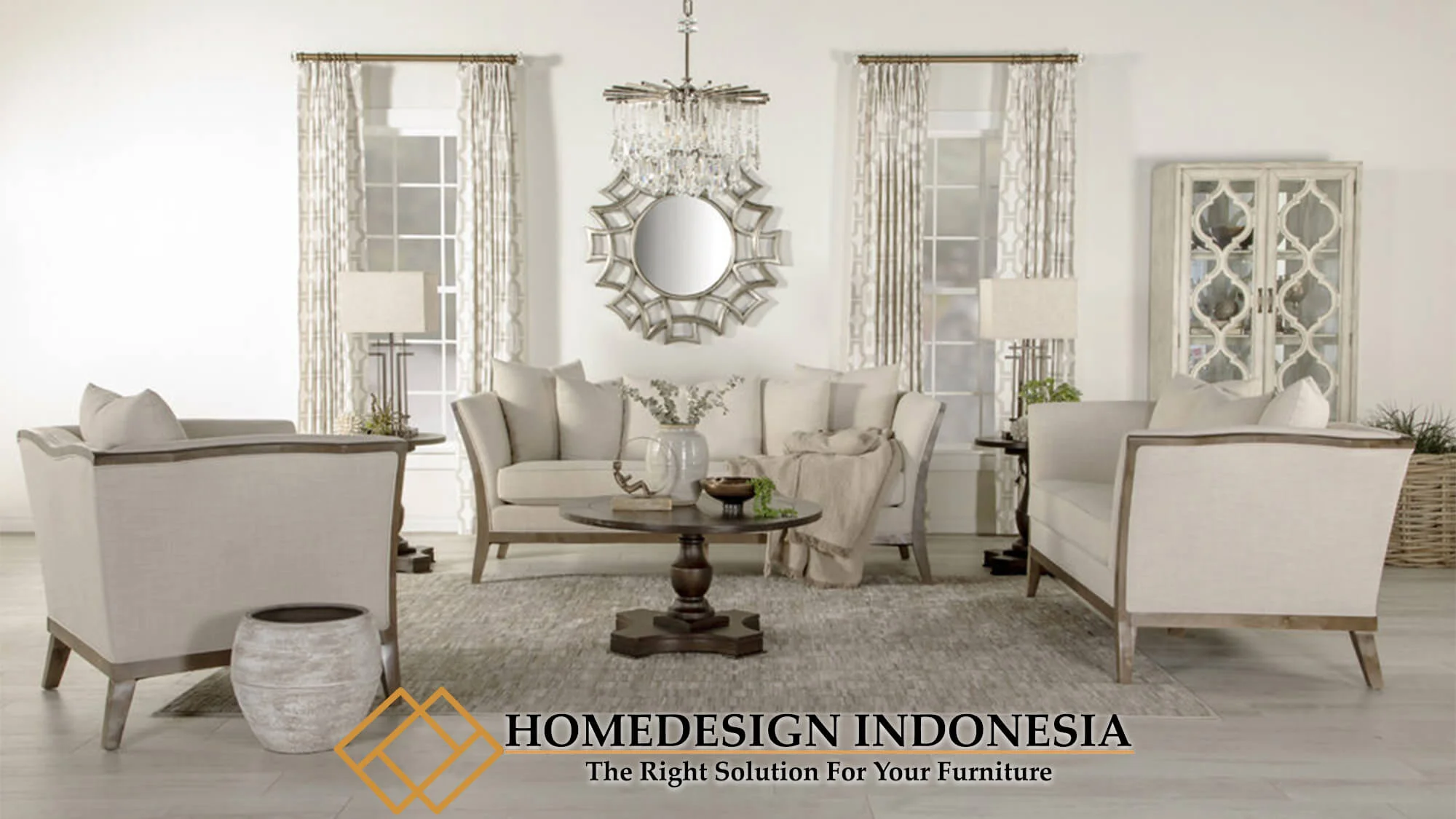 Sofa Tamu Minimalis Klasik Rustic White Wash Style HD-0016