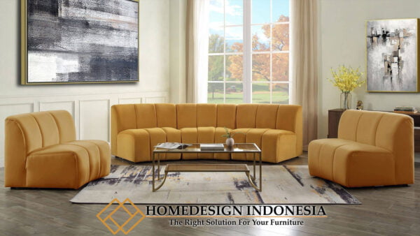 Sofa Tamu Minimalis Modern Elegant Yellow Claw Fabric HD-0214