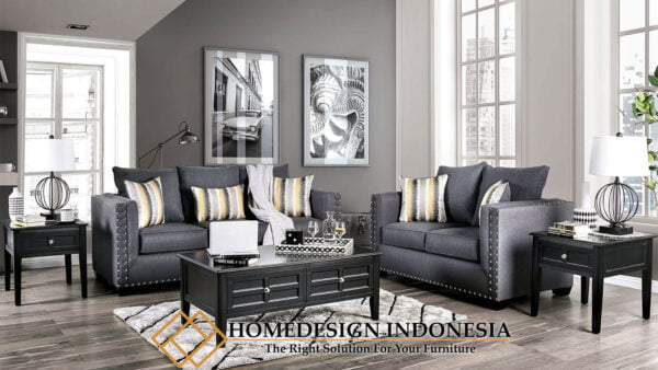 Sofa Tamu Minimalis Terbaru Black Duco Classic Color HD-0031