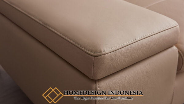 Sofa Tamu Sudut Minimalis Modern Leather Sectional Style HD-0013.2