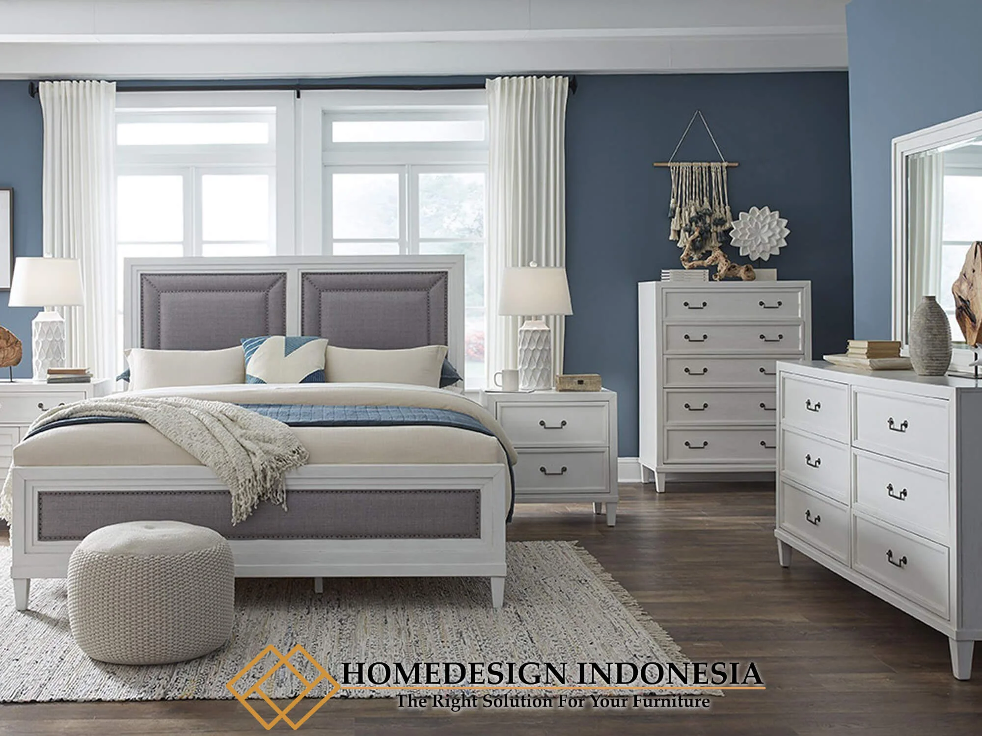 Harga Tempat Tidur Minimalis Jepara White Duco Color HD-0320