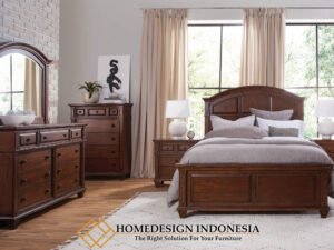 Kamar Set Minimalis Klasik Jati Natural Dark Brown HD-0321