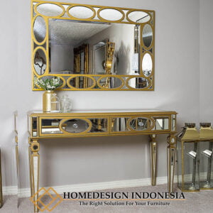 Meja Konsol Minimalis Mewah Full Glasses 1 Set HD-0289