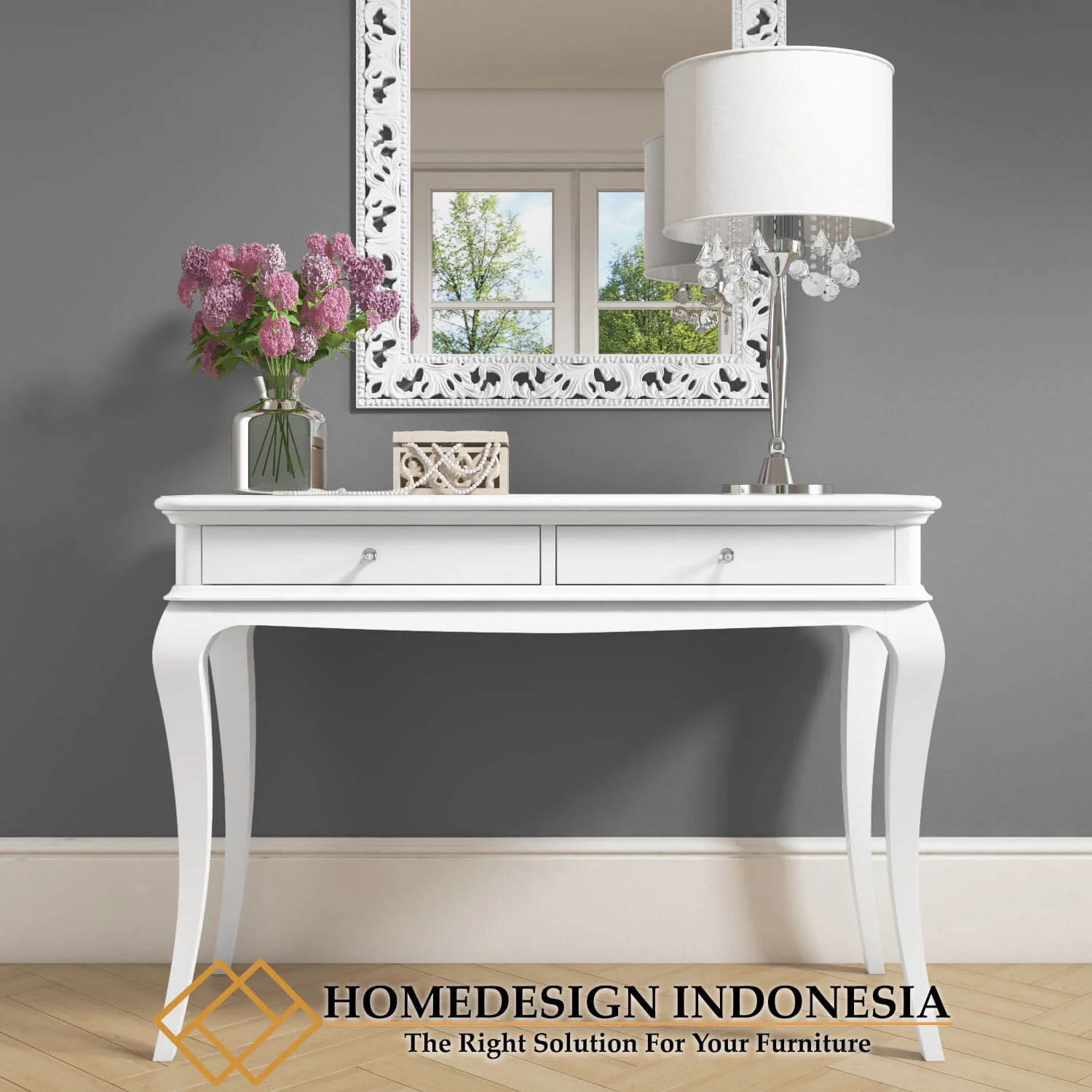 Meja Konsol Minimalis Putih Duco Desain Terbaru HD-0468