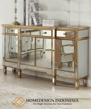 Meja Konsul Minimalis Modern Design Full Kaca HD-0296