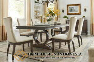 Meja Makan Minimalis Klasik Europan Vintage Model HD-0398