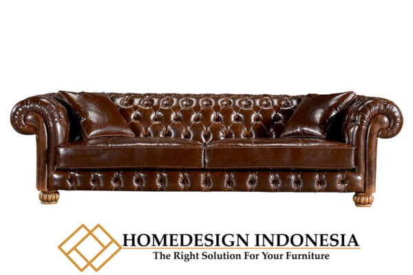 Sofa Tamu Minimalis Chesterfield Luxury Leather Glowing HD-0440.2