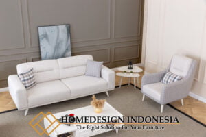 Sofa Tamu Minimalis Putih Duco Modern Style HD-0435