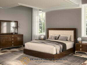 Tempat Tidur Minimalis Jati Modern Elegant Natural Glossy HD-0312