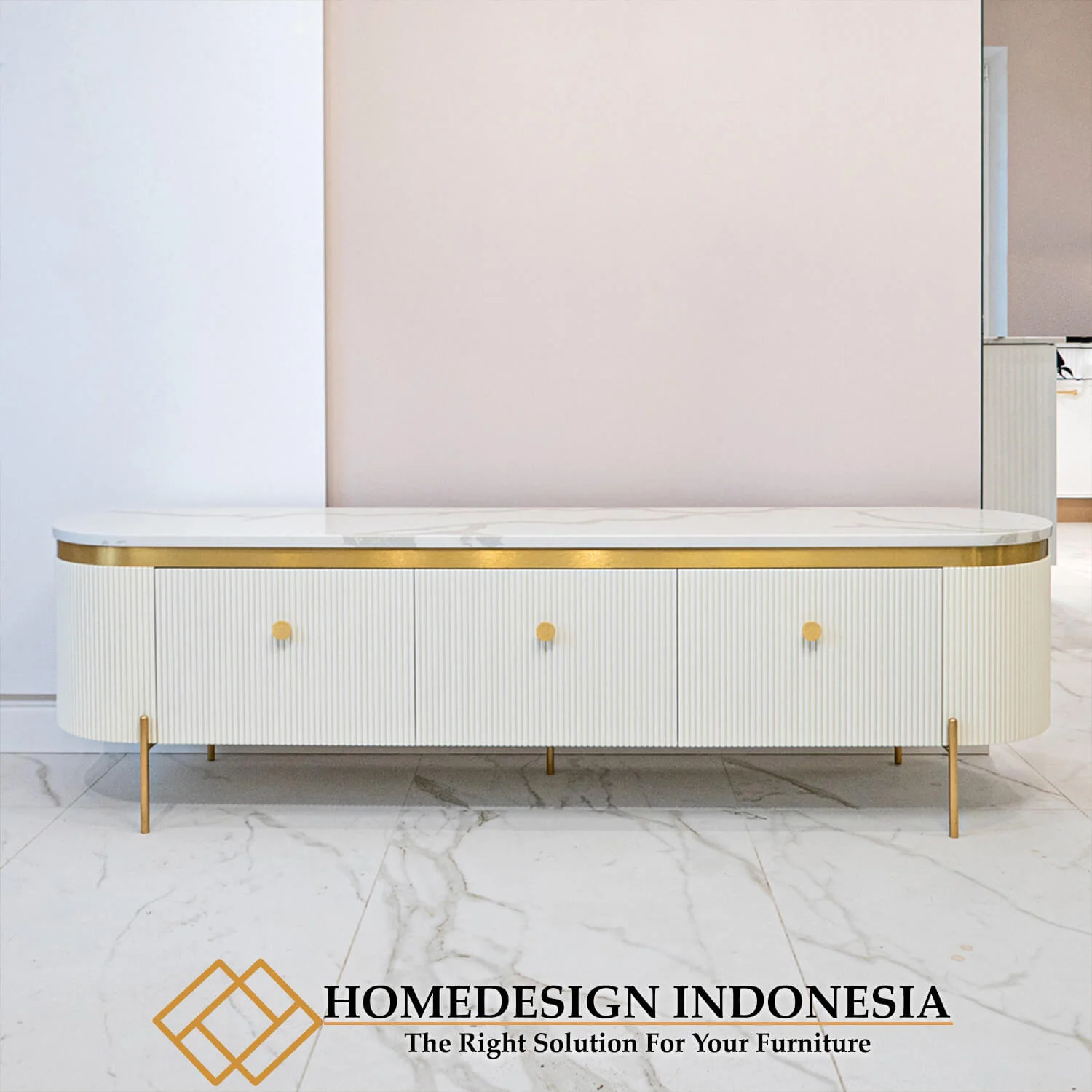 Bufet TV Minimalis Modern Luxury Style Golden Line HD-0480