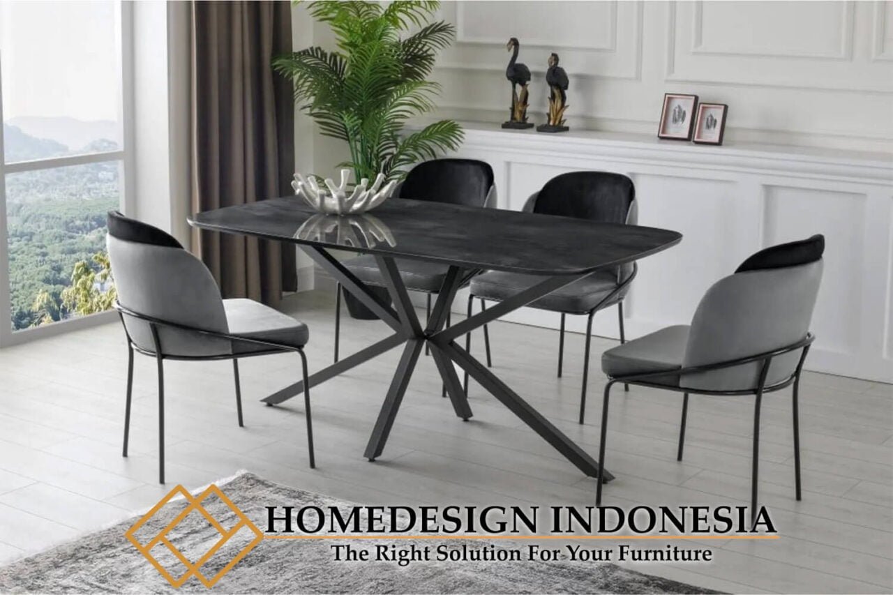 Desain Meja Makan Minimalis Modern Industrial Style HD-0587