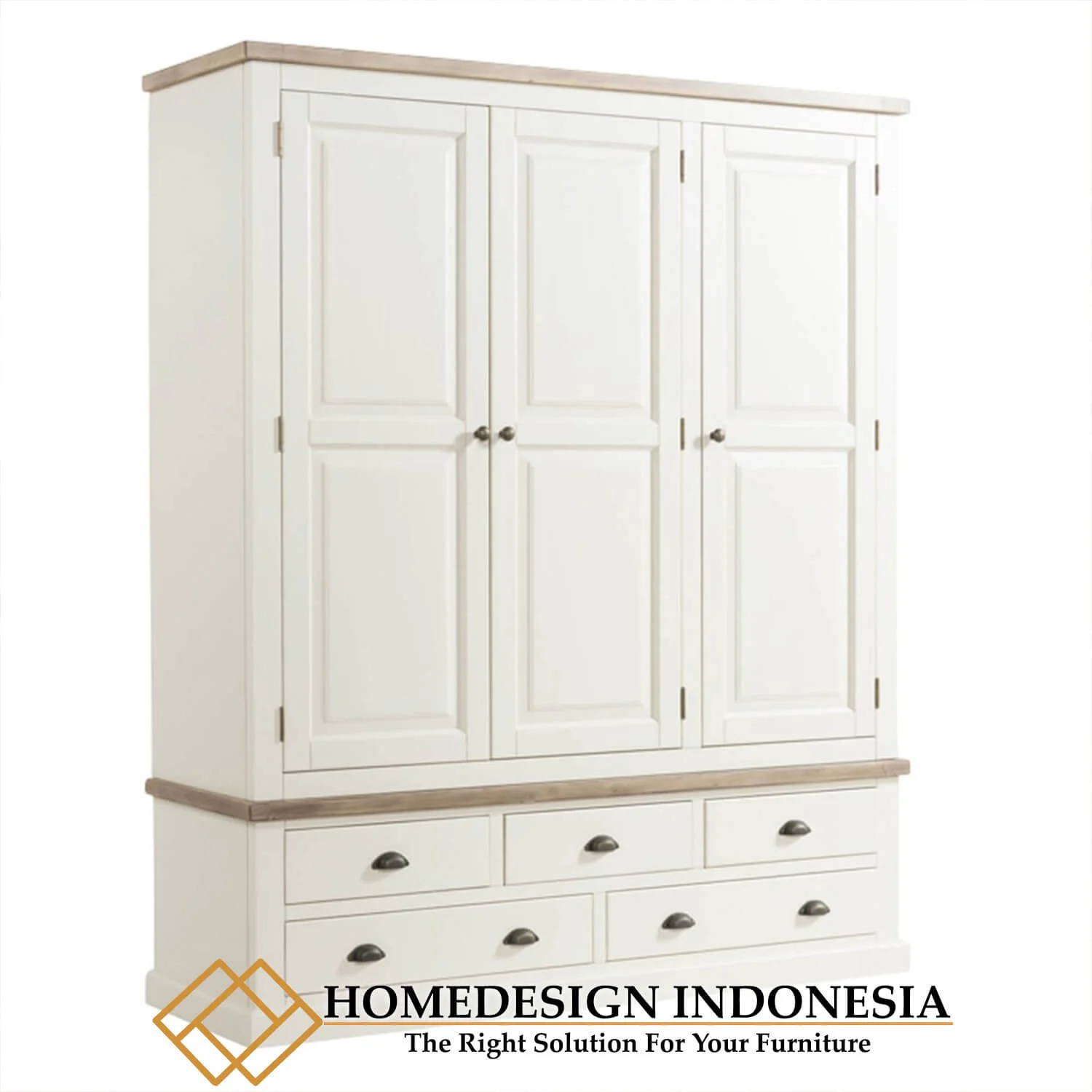 Lemari Pakaian Minimalis Putih Duco Classic Style HD-0603