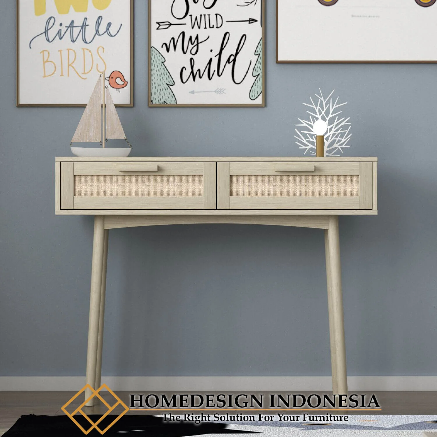 Meja Konsol Minimalis Klasik Retro Design Rustic HD-0619