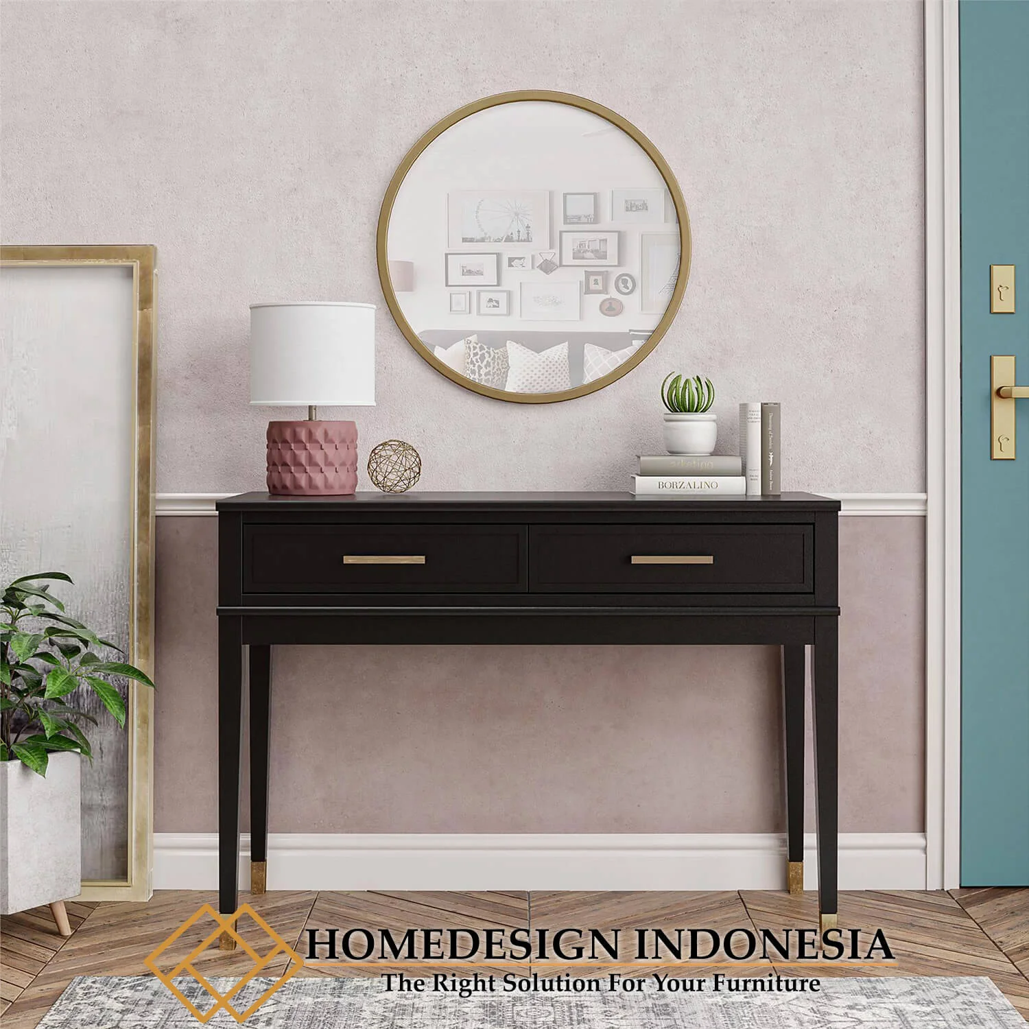 Meja Konsol Minimalis Terbaru Modern Black Duco HD-0616