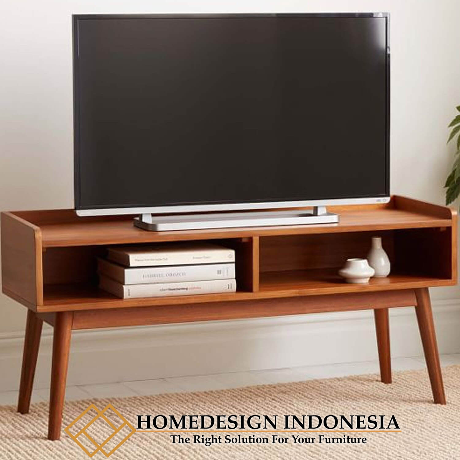 Meja TV Jati Minimalis Klasik Retro Design Natural Color HD-0482