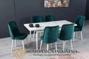 Set Meja Makan Minimalis Kursi 6 Rustic Model HD-0584