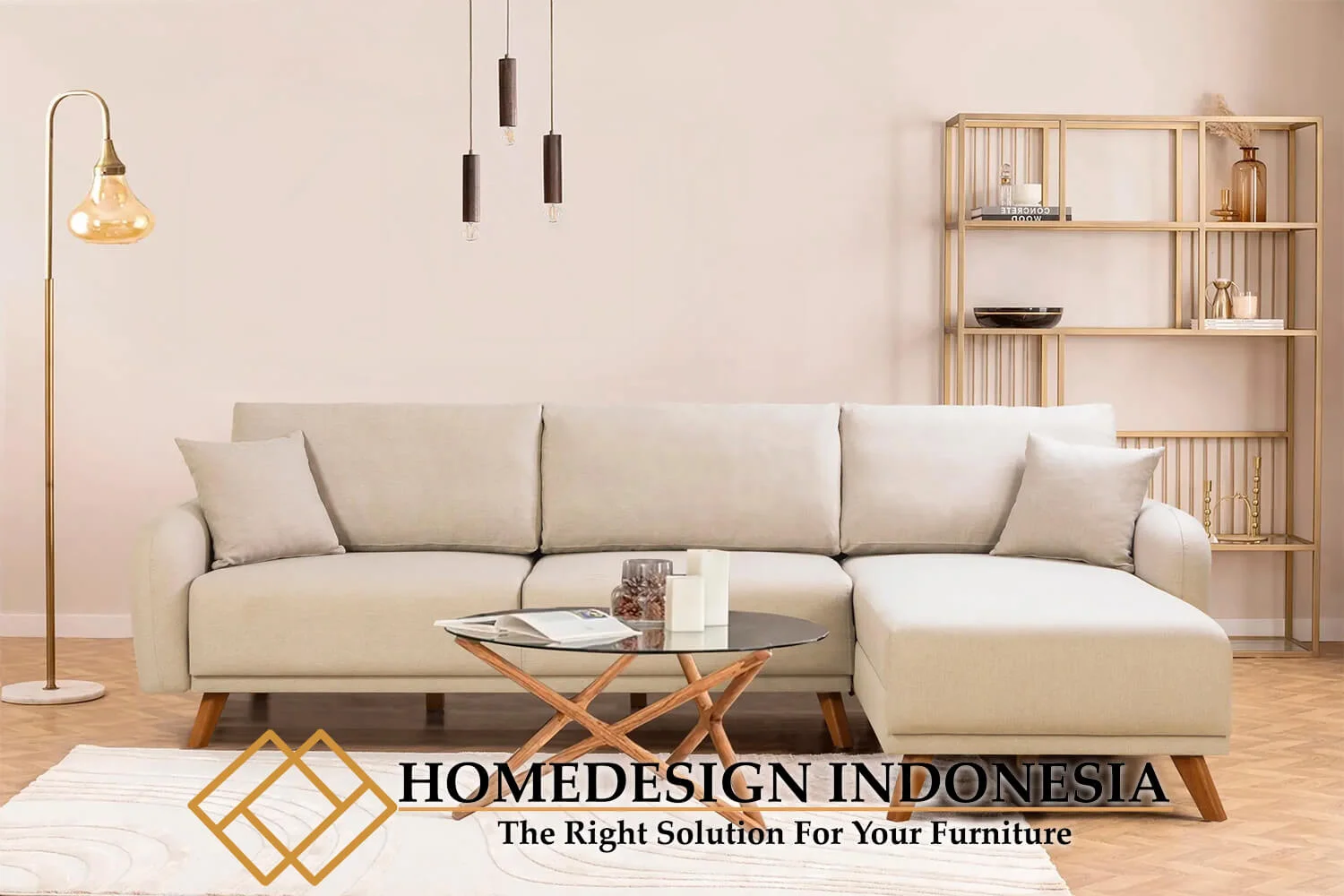 Set Sofa Sudut Minimalis Jepara Klasik Retro Jati HD-0570