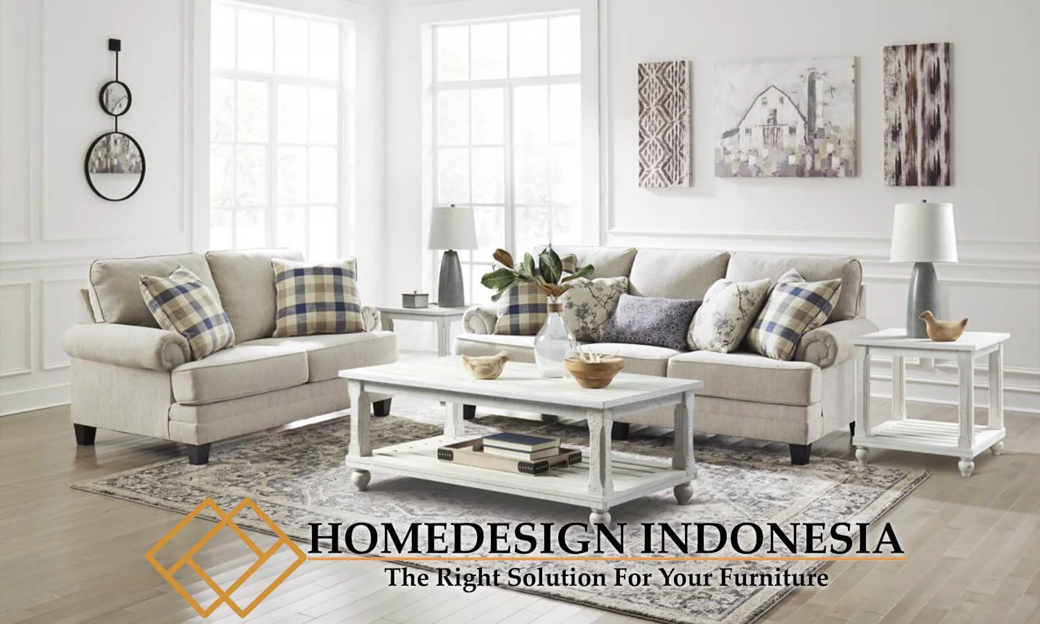 Sofa Ruang Tamu Minimalis Klasik Putih Duco HD-0636