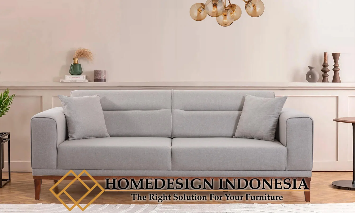 Sofa Tamu Minimalis Grey Luxury Fabric Color HD-0501.1