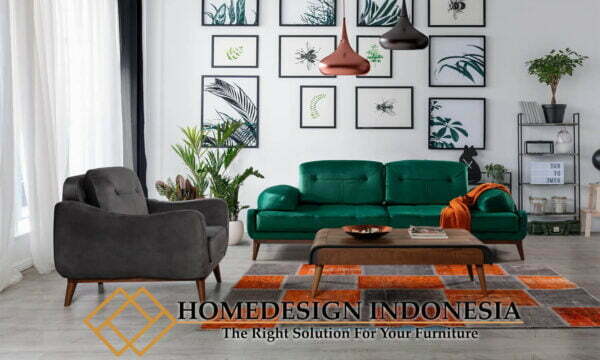 Sofa Tamu Minimalis Hijau Vintage Klasik Design HD-0496