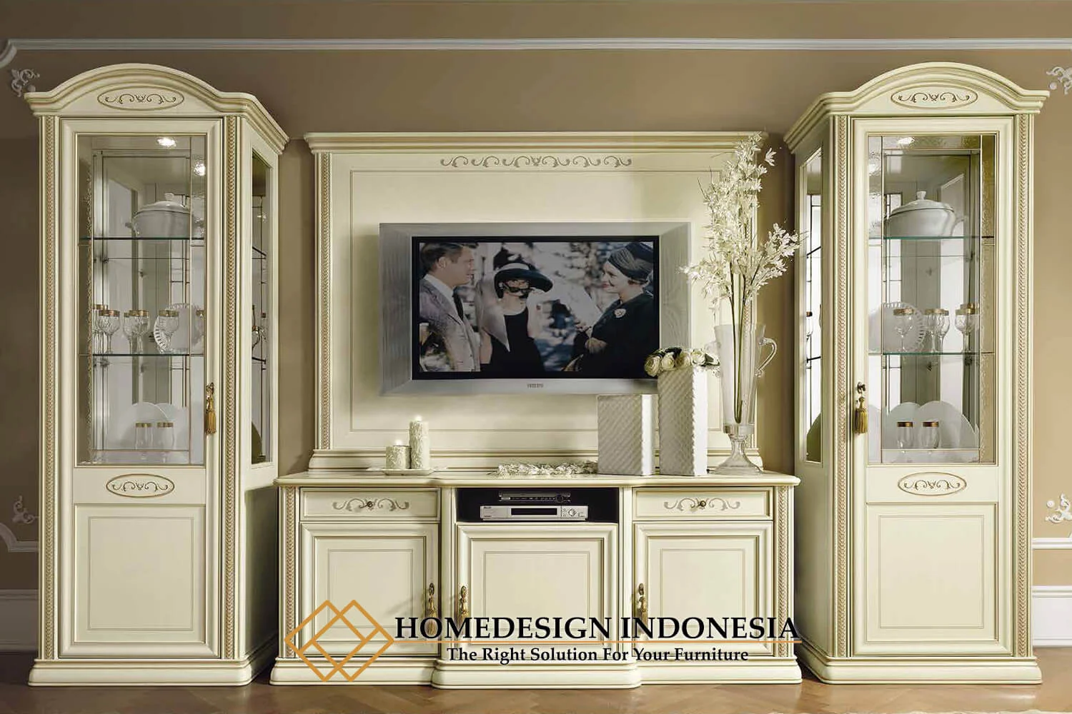 Bufet TV Minimalis Mewah Klasik Luxury Duco Color HD-0857
