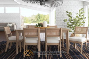 Meja Makan Minimalis Modern Natural Waterbase Color HD-0915