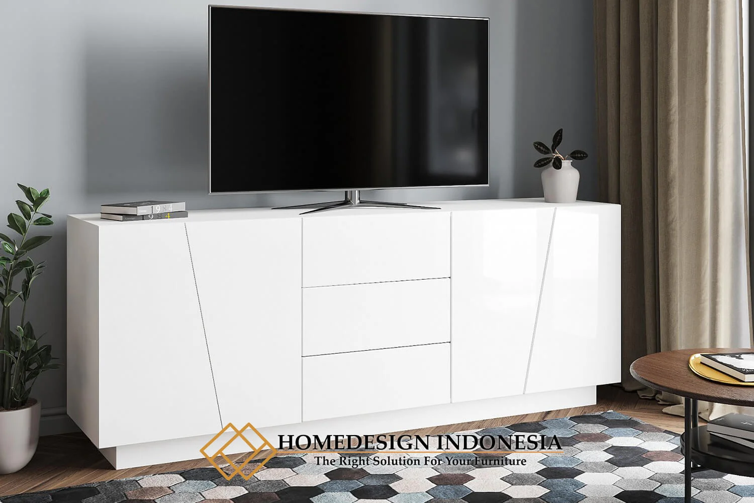 Meja TV Mnimalis Modern Duco Color Glossy HD-0862