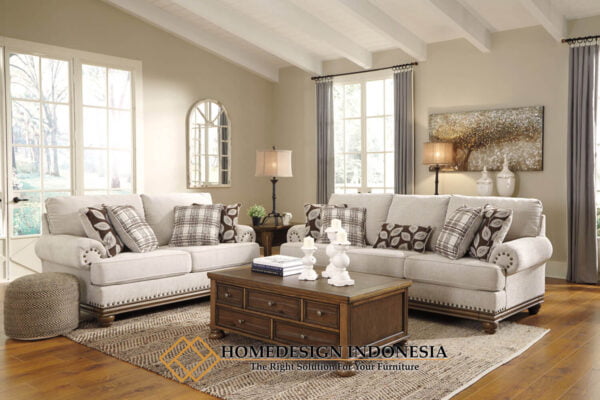 Sofa Tamu Minimalis Klasik Terbaru Best Sale Luxury Fabric HD-0868