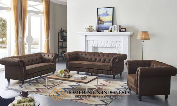 Sofa Tamu Minimalis Modern Elegant Leather Industrial Style HD-0836