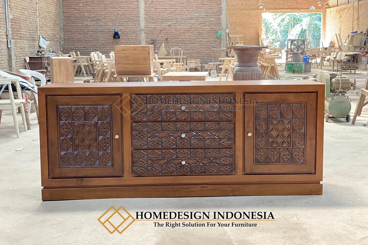 Bufet Mewah Jati Jepara Furniture Jakarta Luxury Classic HD-28