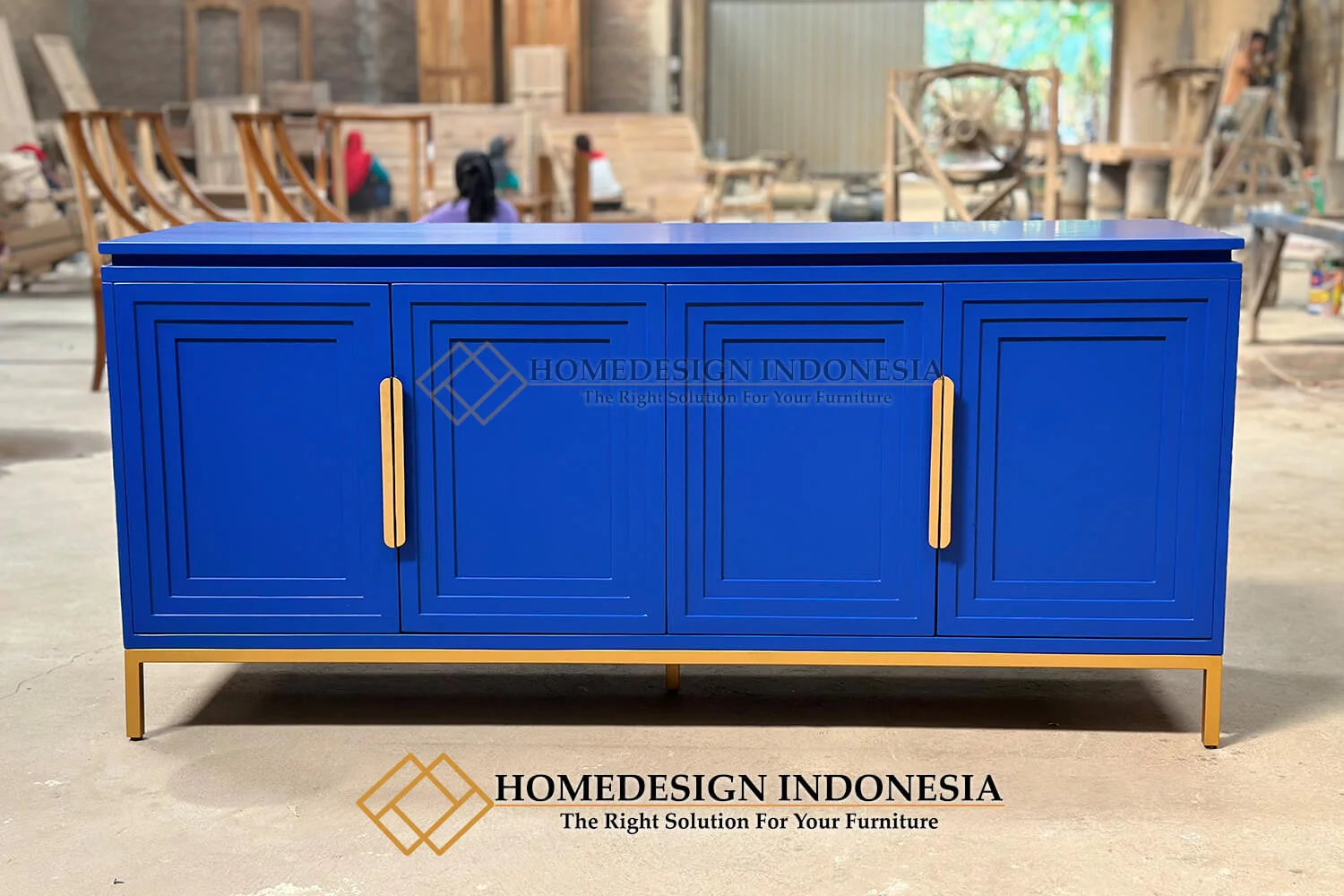 Bufet Minimalis Terbaru Tasya Luxury Elegant Blue Color HD-19