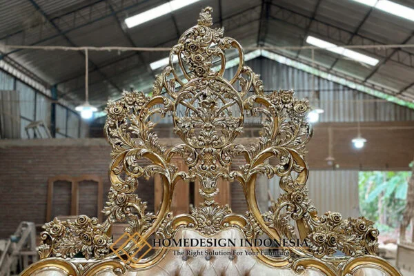 Dipan Mewah Klasik Luxury Golden Crown Carving HD-46.2