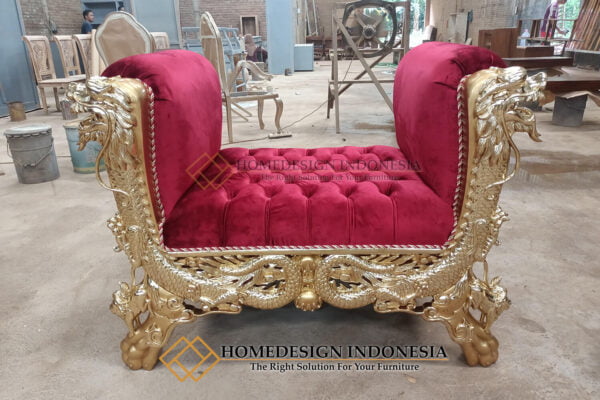 Kursi Puff Mewah Golden Duco Desain Sofa Santai Luxury HD-87