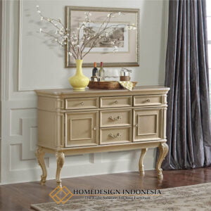 Meja Drawer Mewah Minimalis Luxury White Ivory Duco HD-0969