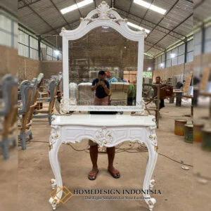 Meja Konsol Mewah Klasik White Duco Luxury Combine HD-40