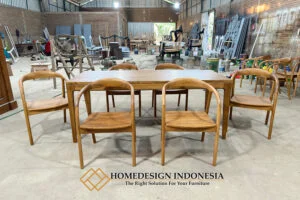 Meja Makan Minimalis Jati Hiroshima Elegant Simple HD-0997