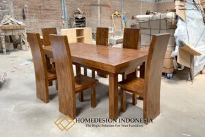 Meja Makan Minimalis Trembesi Natural Partisi Classic HD-06