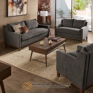 Set Sofa Minimalis Retro Classic Natural Jati Perhutani HD-0954