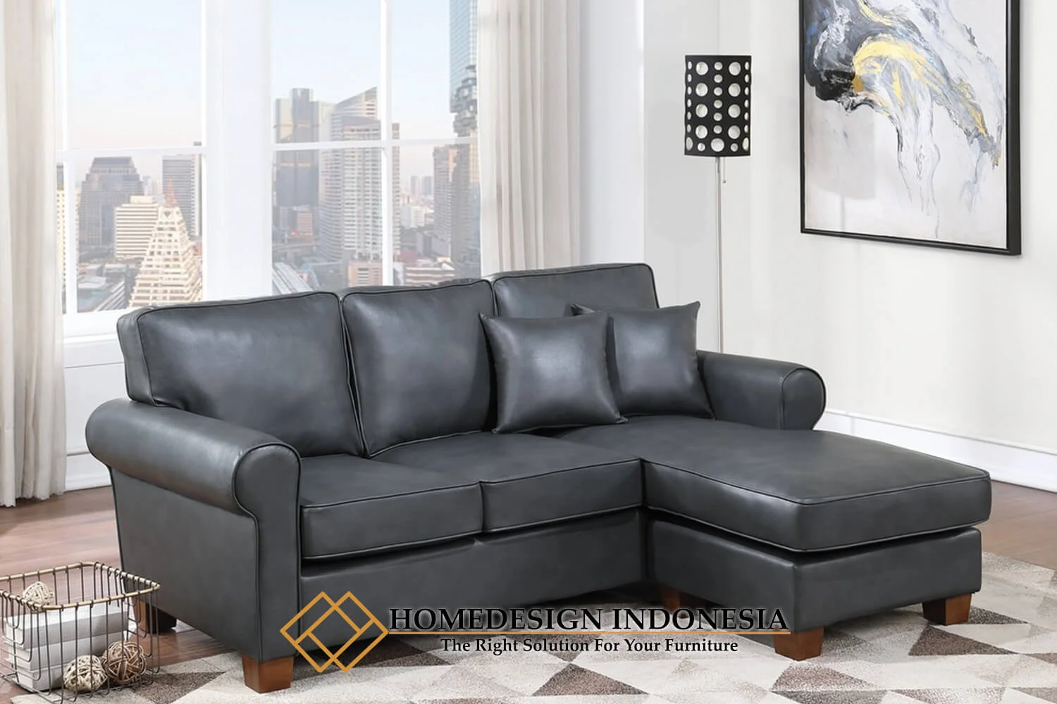 Sofa Sudut Minimalis Klasik Jati Simple Interior Minimalist HD-0971.1