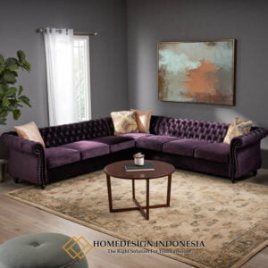 Sofa Tamu Sudut Minimalis Chester Design Natural Color HD-0949