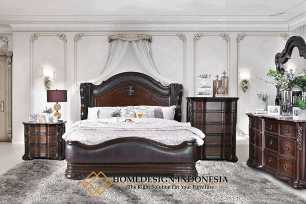 Tempat Tidur Mewah Jati Klasik Natural Europan Style HD-0994